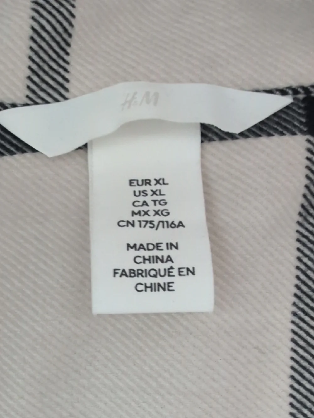 H&M Cream Button-Down Shirt with Black Windowpane Plaid - Picture 2 of 8